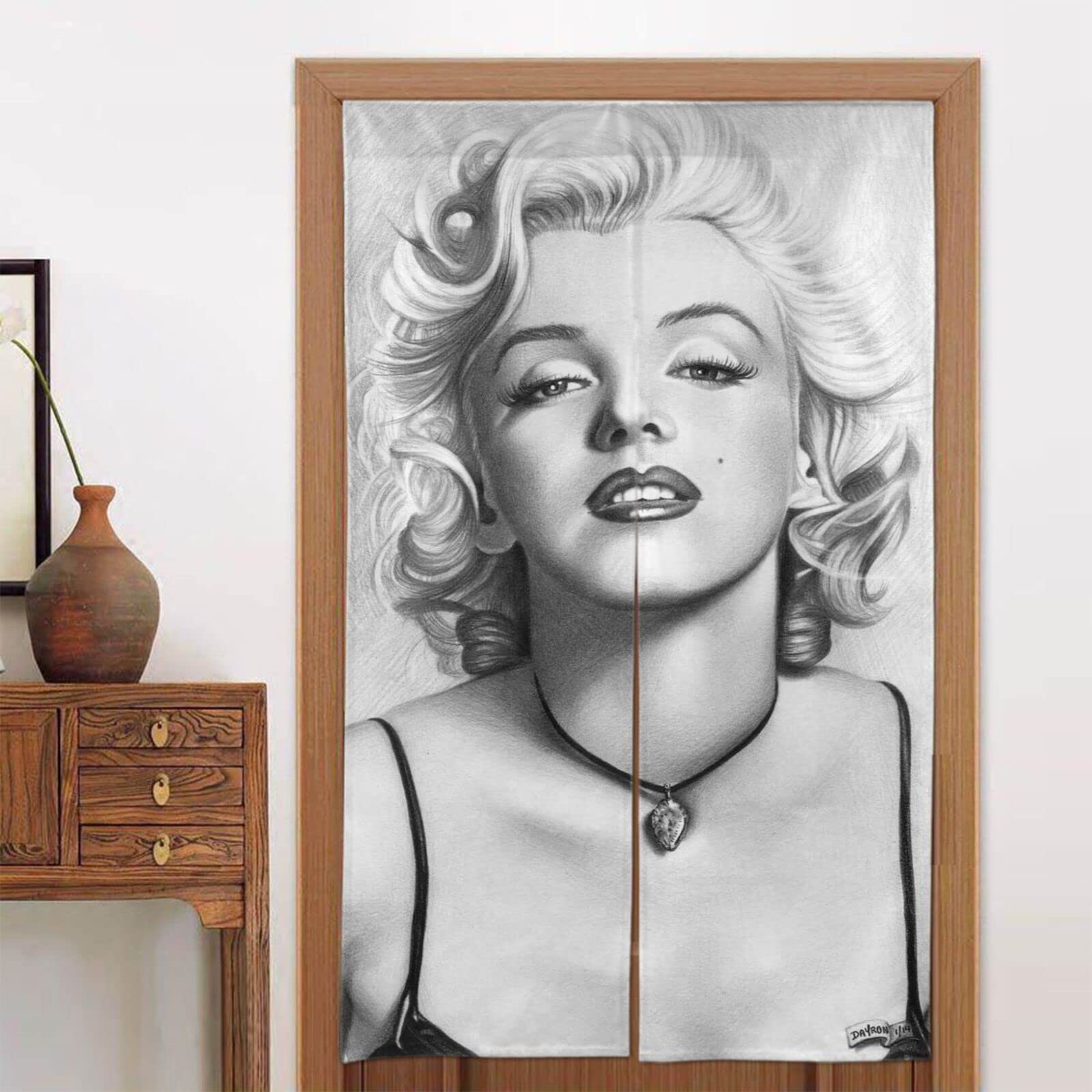 マリリン・モンロー プリント暖簾 50年代 フィフティーズ ハリウッドスター マリリン・モンロー プリント暖簾 50年代 フィフティーズ